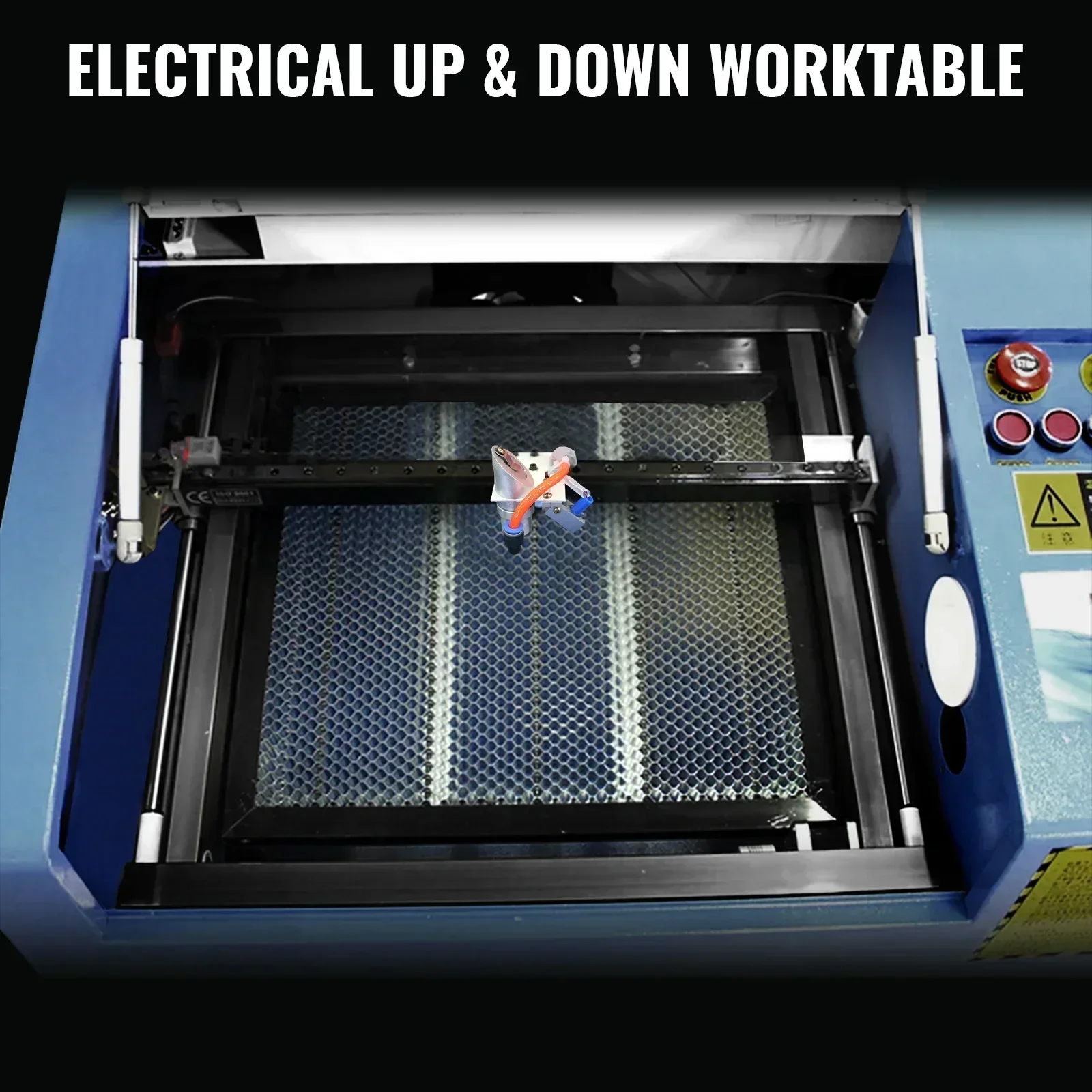 SIHAO 50W CO2 Laser Engraver with Water Cooling - 400x300mm for Leather/Cloth/Fabric, High-Speed Engraving & Cutting