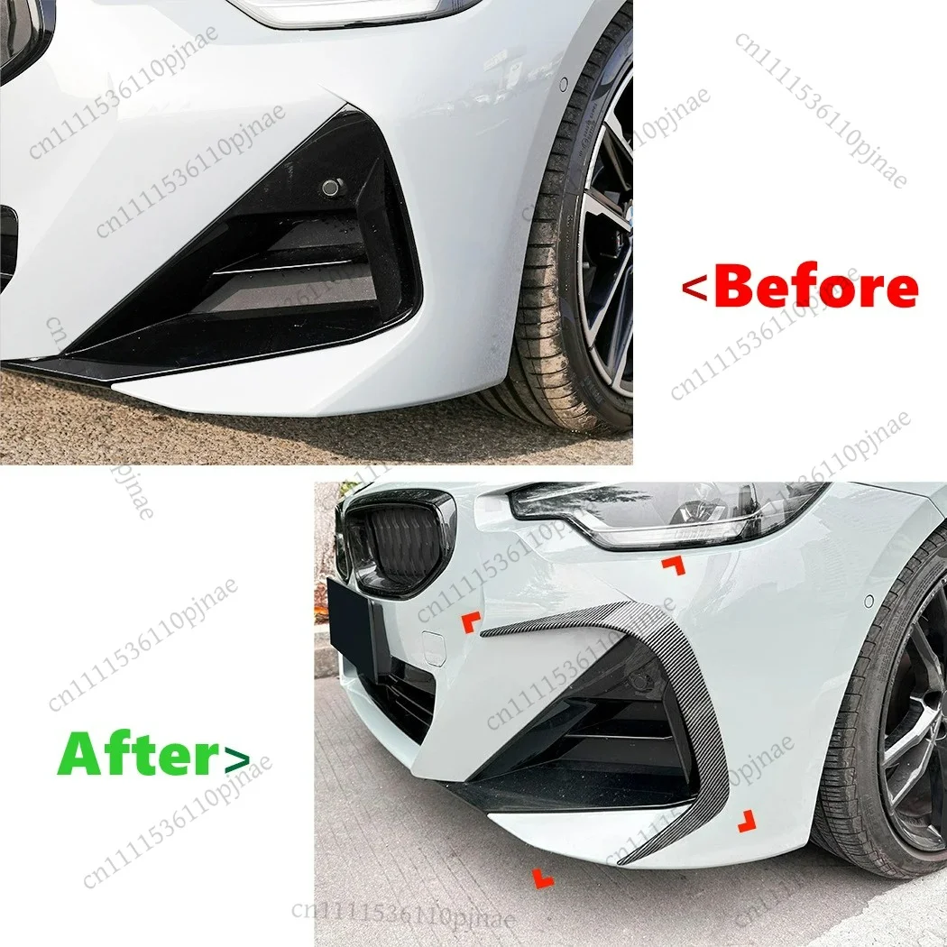 Car Front Bumper Splitter Fog Lamp Side Spoiler Air Vent Wind Knife Body Kits For BMW 2 Series Coupe G42 M Sport 2022 2023 2024