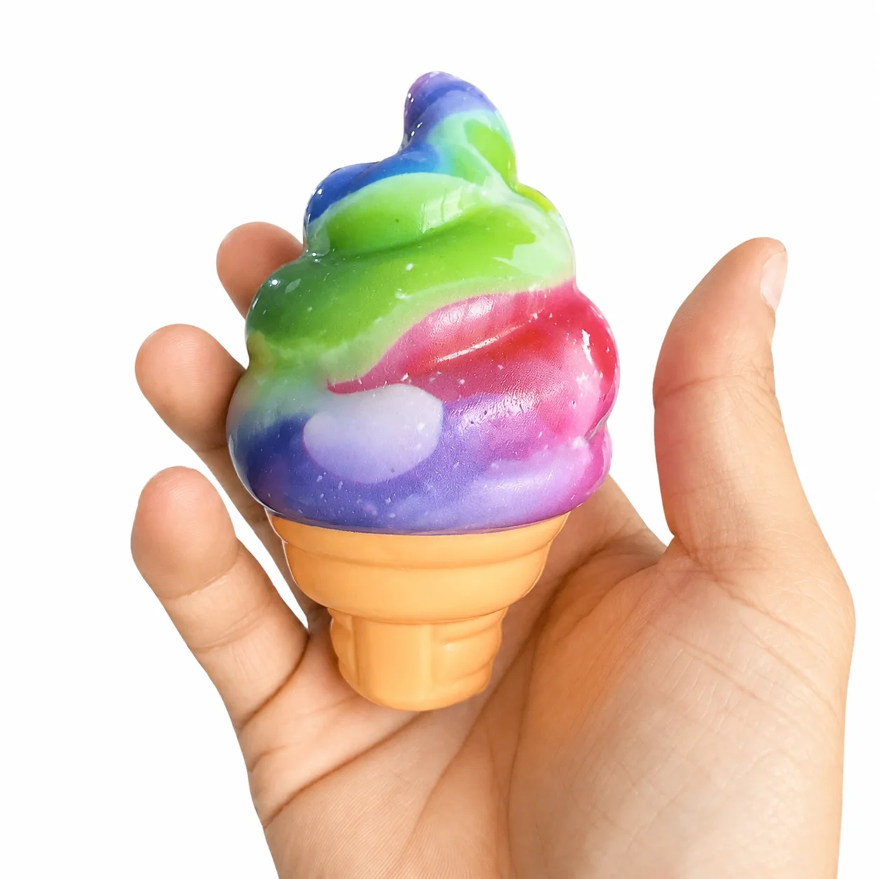 Waffle Cone Maker - พวงกุญแจไอศกรีมมินิสควิชชี่ ของเล่นบีบสโลว์ไรส์น่ารัก จี้รูปวาฟเฟิลโคน ของตกแต่งกระเป๋า ของขวัญคลายเครียด