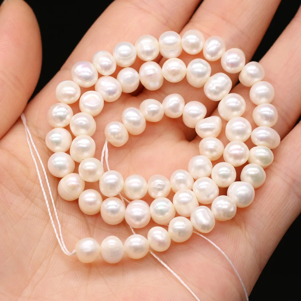 

Natural Freshwater White Pearl Beads AA Round Pearl Loose Spacer Beaded for Making DIY Jewelry Necklace Accessories 5-10mm