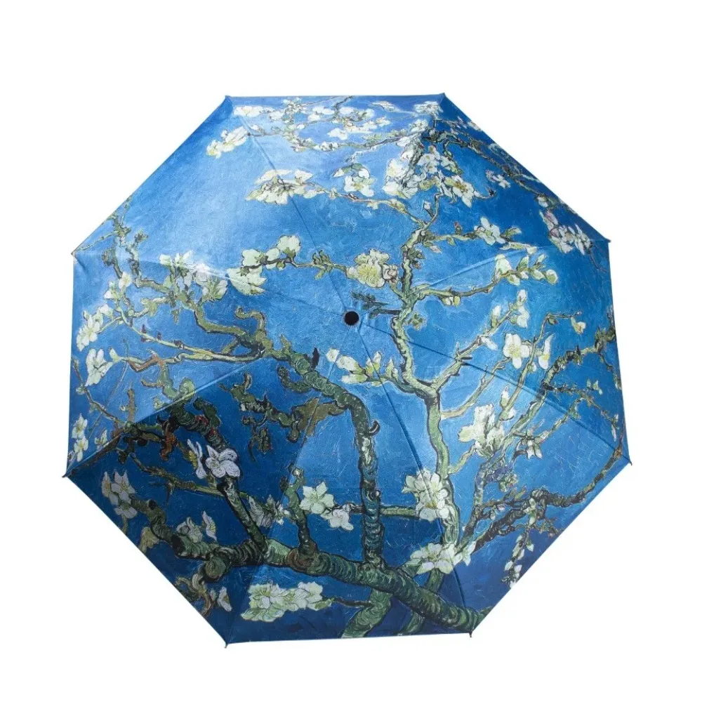 Van Gogh Oil Painting Automatic Umbrella, Sun Protection Folding Umbrella, Digital Printing Print Patternsfresh Umbrella