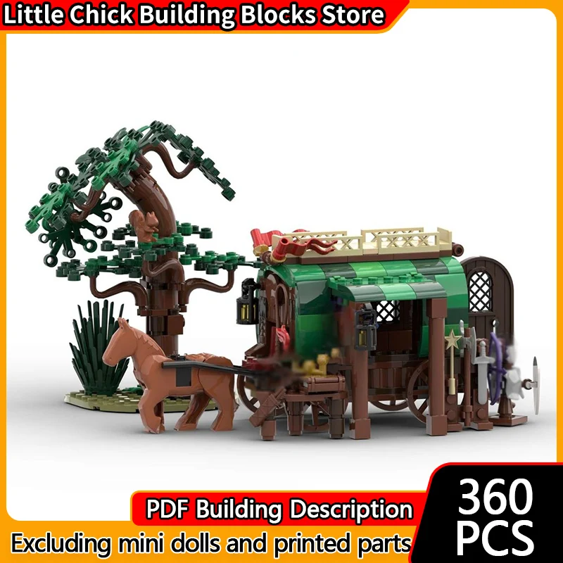 

Модель City Street View MOC, строительные кирпичи, артефакт, торговец, модульная технология, детские праздничные подарки, сборные игрушки, костюм