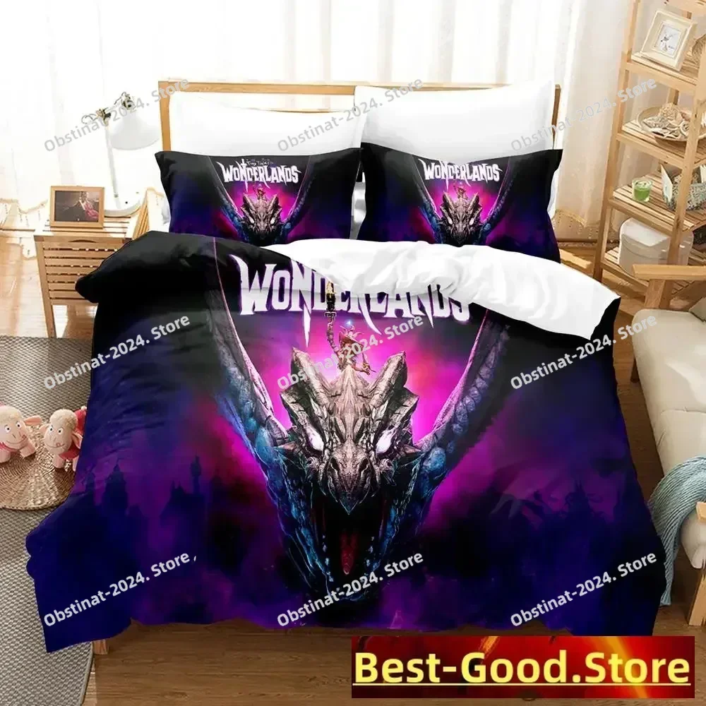 2023 게임 Tiny Tina's Wonderlands 침구 세트 베개 커버가 포함된 침대 이불 커버 부드러운 싱글 더블 퀸 슈퍼 킹 사이즈