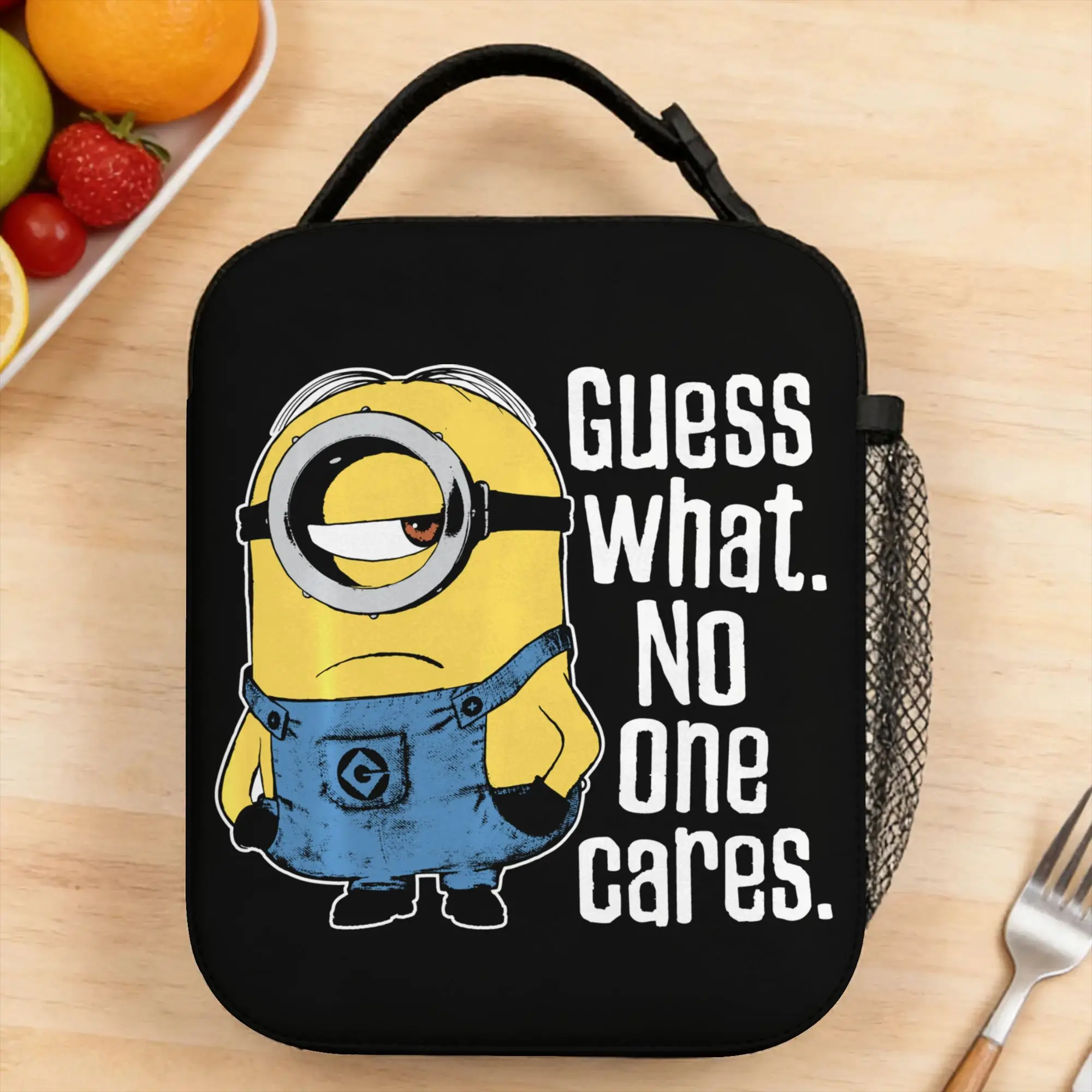 Cartoon M-Minions Lunch Bag Travel Portable Zipper Thermal Tote Handbags For Child  Oxford Custom Cooler Bag