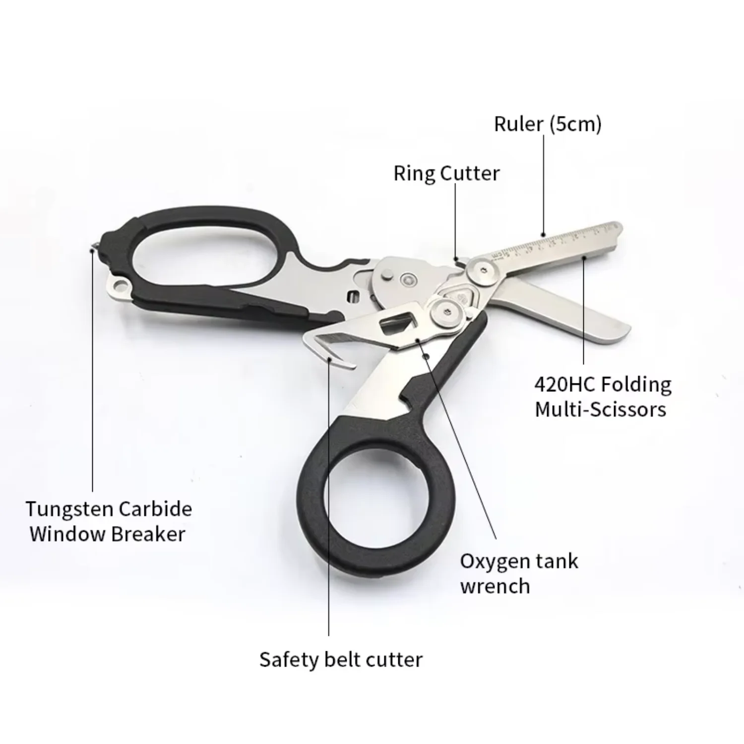 Tactical EMT Emergency  Scissor First Aid Kit Expert Shear Folding Rescue Scissors Outdoor Survival EDC Tool Combination