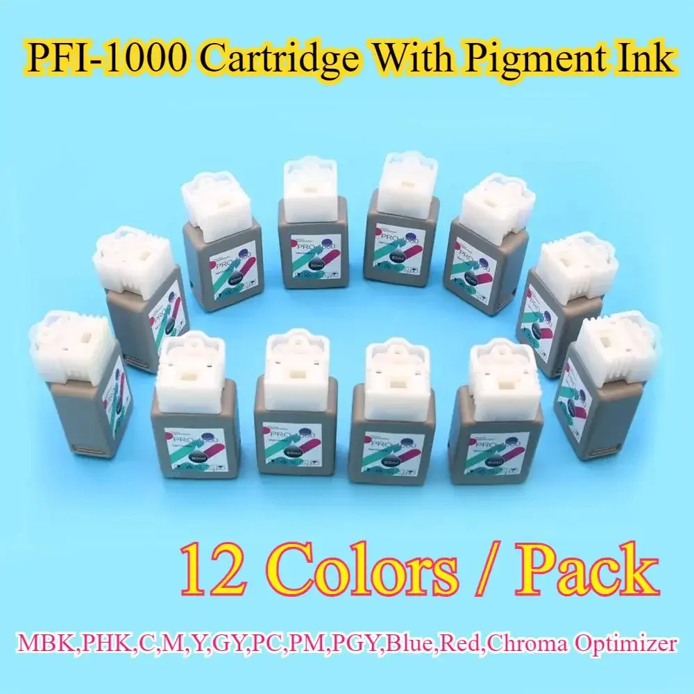 

PFI 1000 PFI1000 Cartridge With Pigment Ink PFI-1000 Printer Ink Cartridge For Canon imagePROGRAF PRO-1000 PRO1000 12Colors/Set