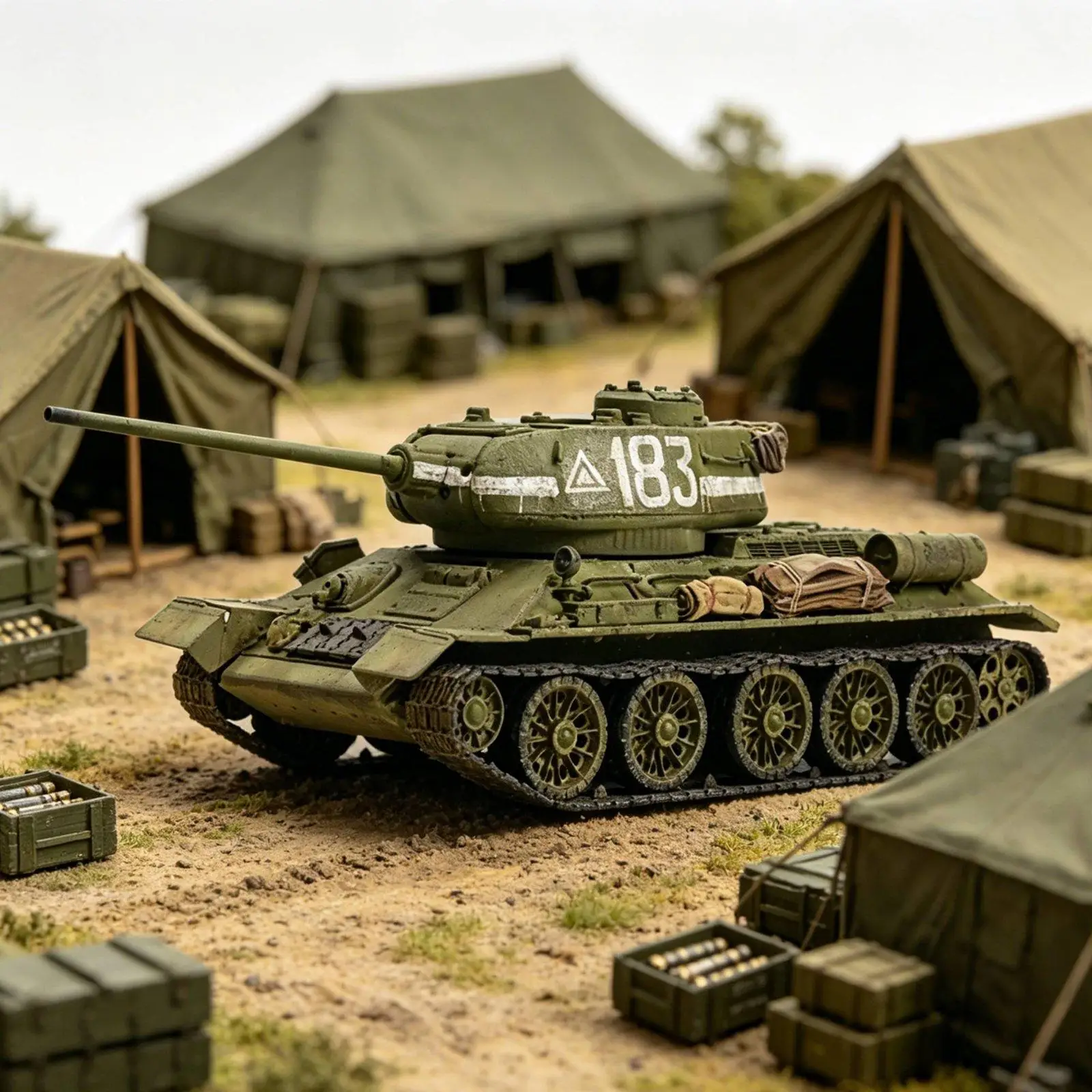T-34/85 Tank Model 1/72 Scale Tank Model Collectible Miniature for Hobbyists