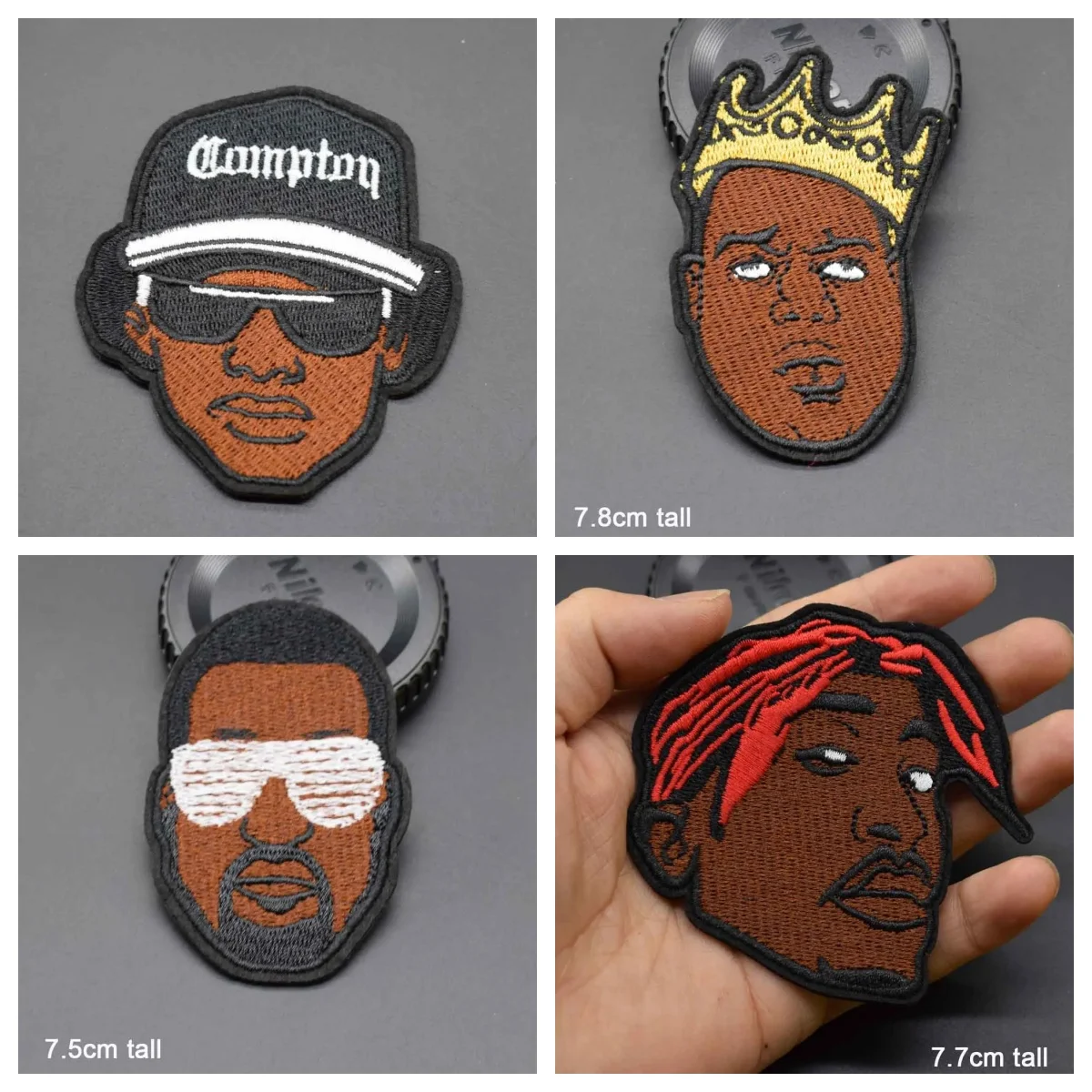 Black Cool Man Hippie James Rapper Iron On Embroidered Clothes Patches For Clothing Music Band Kanye Omari West Ye