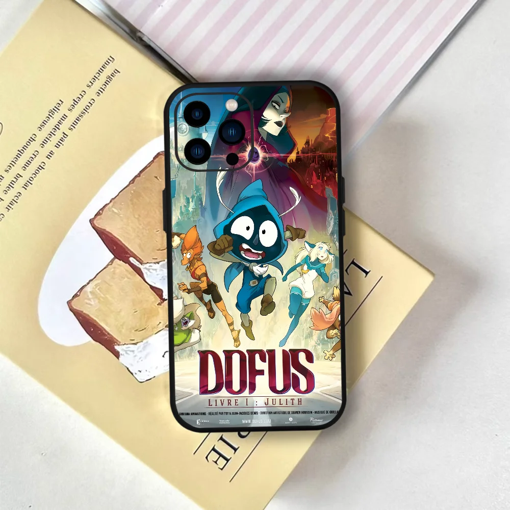 Cartoon D-DOFUS  phone case FUNDA For iPhone 12 11 13 14 15 16 17MINI Max Pro Plus Soft Silicone Black Cover