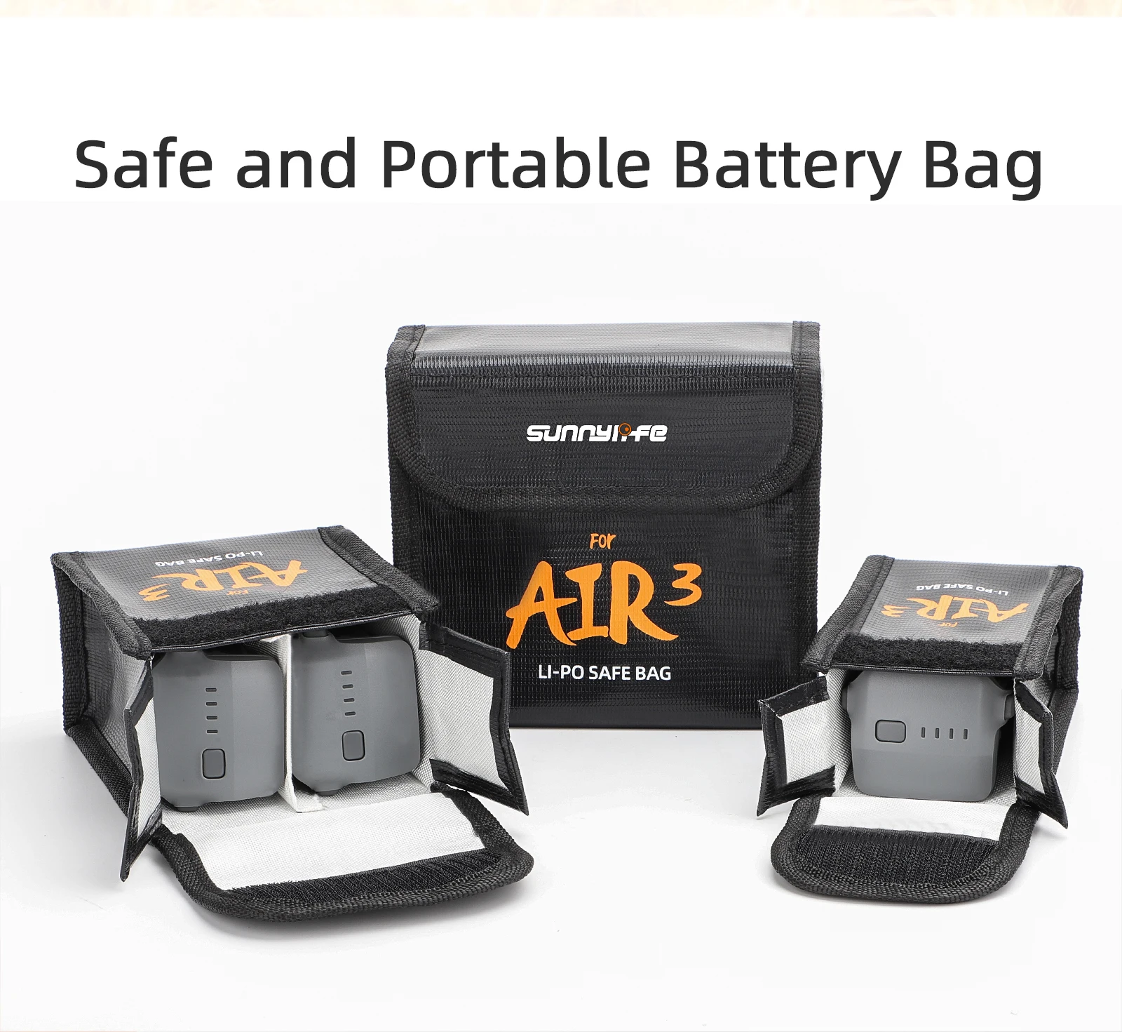 

For DJI AIR 3 Battery Explosion-proof Bag Safety Storage Bag Flame Retardant Protective Bag Accessories