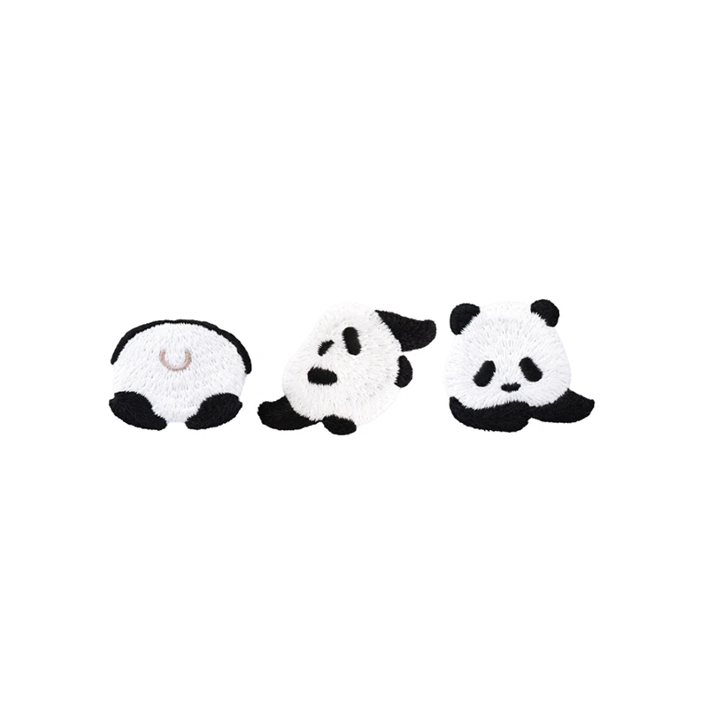 Ahiconneix 1 pezzo carino ricamato bianco nero Panda abbigliamento Banner zaino decorazione piccola Applique ferro su adesivi