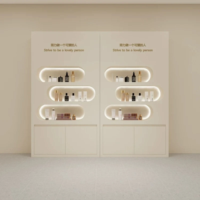 Nordic High-grade Beauty Salon Cosmetic Display Cabinet Modern Minimalist Nail Salon Display Cabinets Commercial Furniture FYMC