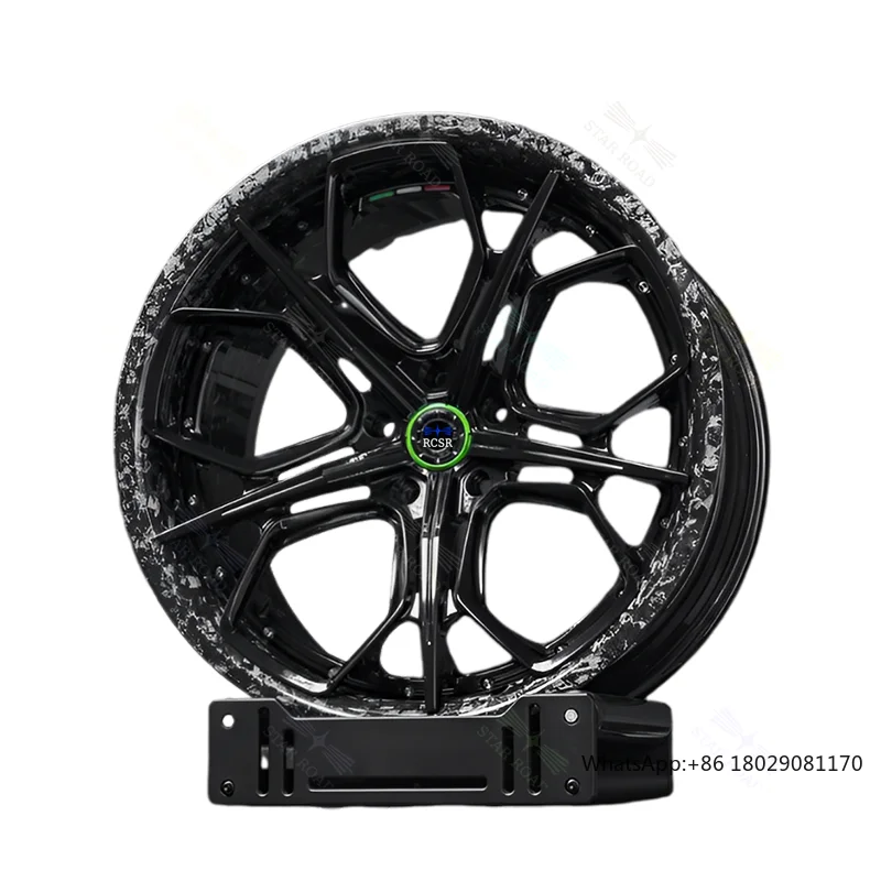 

RCSR Custom Carbon Fiber Forged Wheel 5-Hole Design 35mm ET 8j Width Compatible with Tesla BYD Mercedes-Benz BMW Audi 2-piece