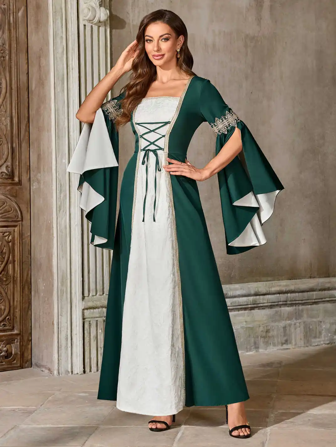 عصر النهضة زي المرأة فستان القرون الوسطى القراصنة الأيرلندية رن فاير فساتين الهالوين الفيكتورية #4