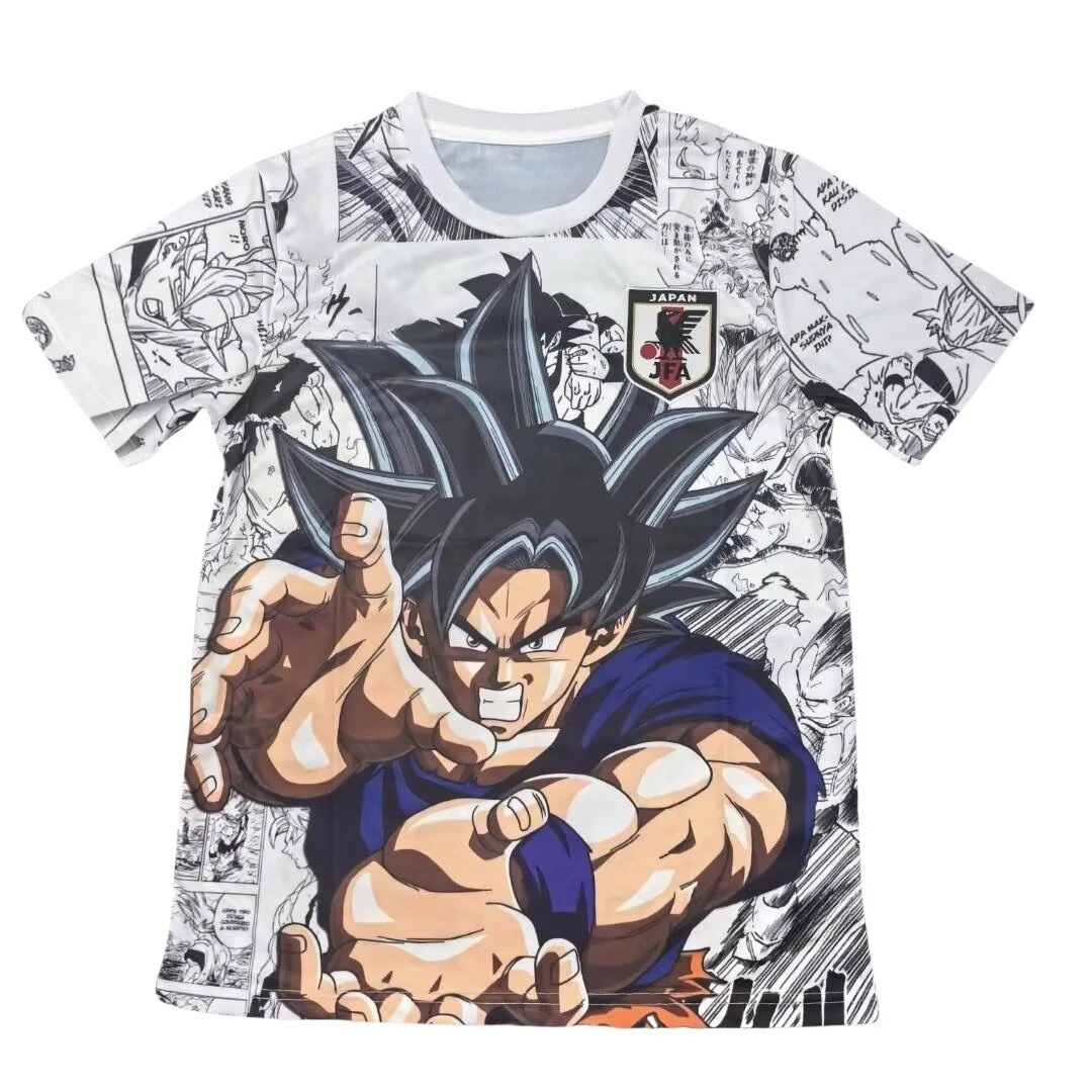 25 Koszulek z krótkim rękawem z nadrukiem drużyny narodowej z serii Dragon Ball Summer Animation Japan Special Edition, nowe dla fanów, do treningu piłkarskiego