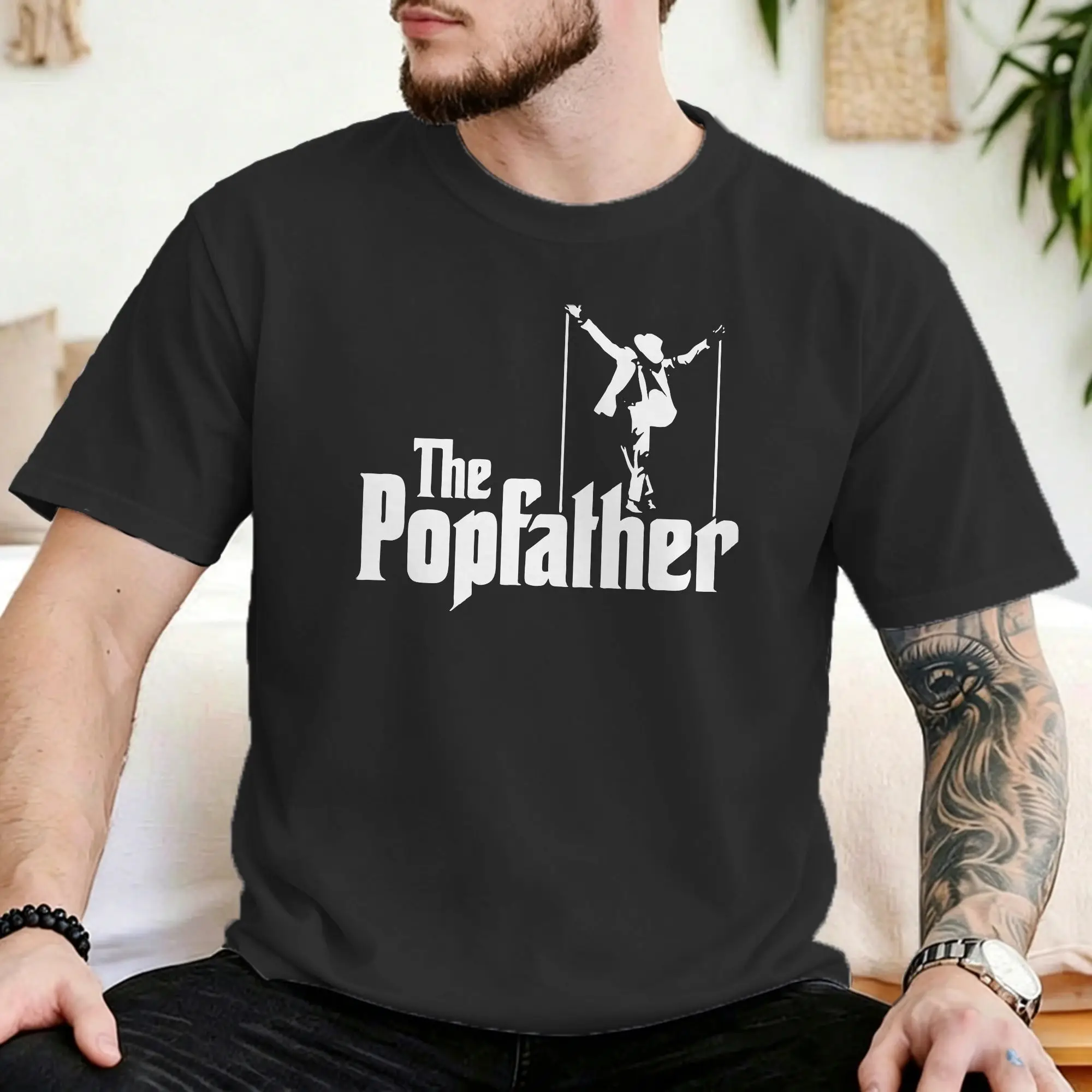 Camiseta The Popfather MJ para homens e mulheres, camiseta de algodão 100% incrível, gola redonda, manga curta, roupas plus size