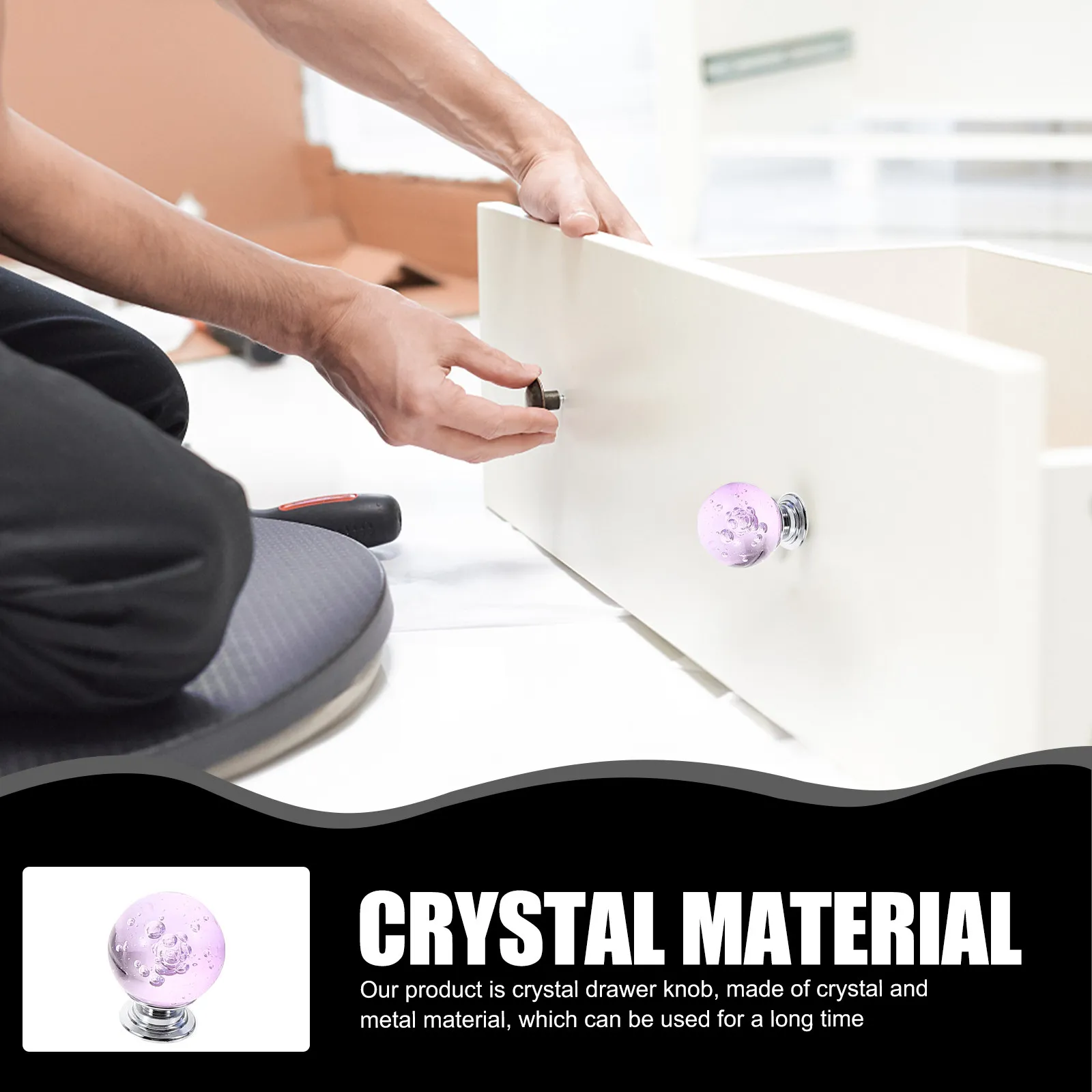 10Pcs Crystal Cabinet Knobs Drawer Pulls Fine Texture for Furniture Decor Home Improvement Drawer Pulls Furniture Knob Decor