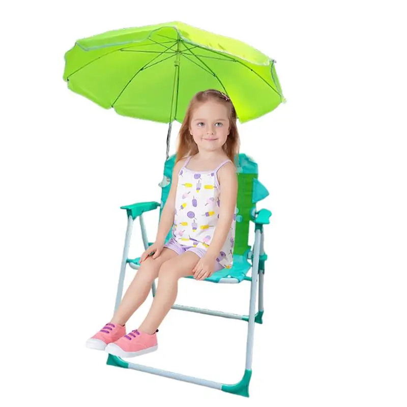 

Kids Beach Folding Camping Chair Beach Sand Chair With Umbrella Wind Resistant Sand Seat With Parasol For Outdoor Travel Lawn