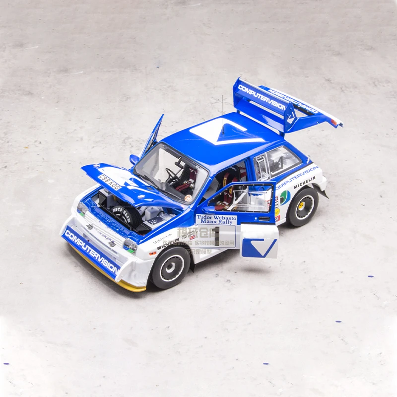 Diecast 1:18 Scale MG Metro 6R4 WRC 1986 # 1 Rally car Simulation Alloy Car Model Static Display Collectible Toy Gift Souvenir