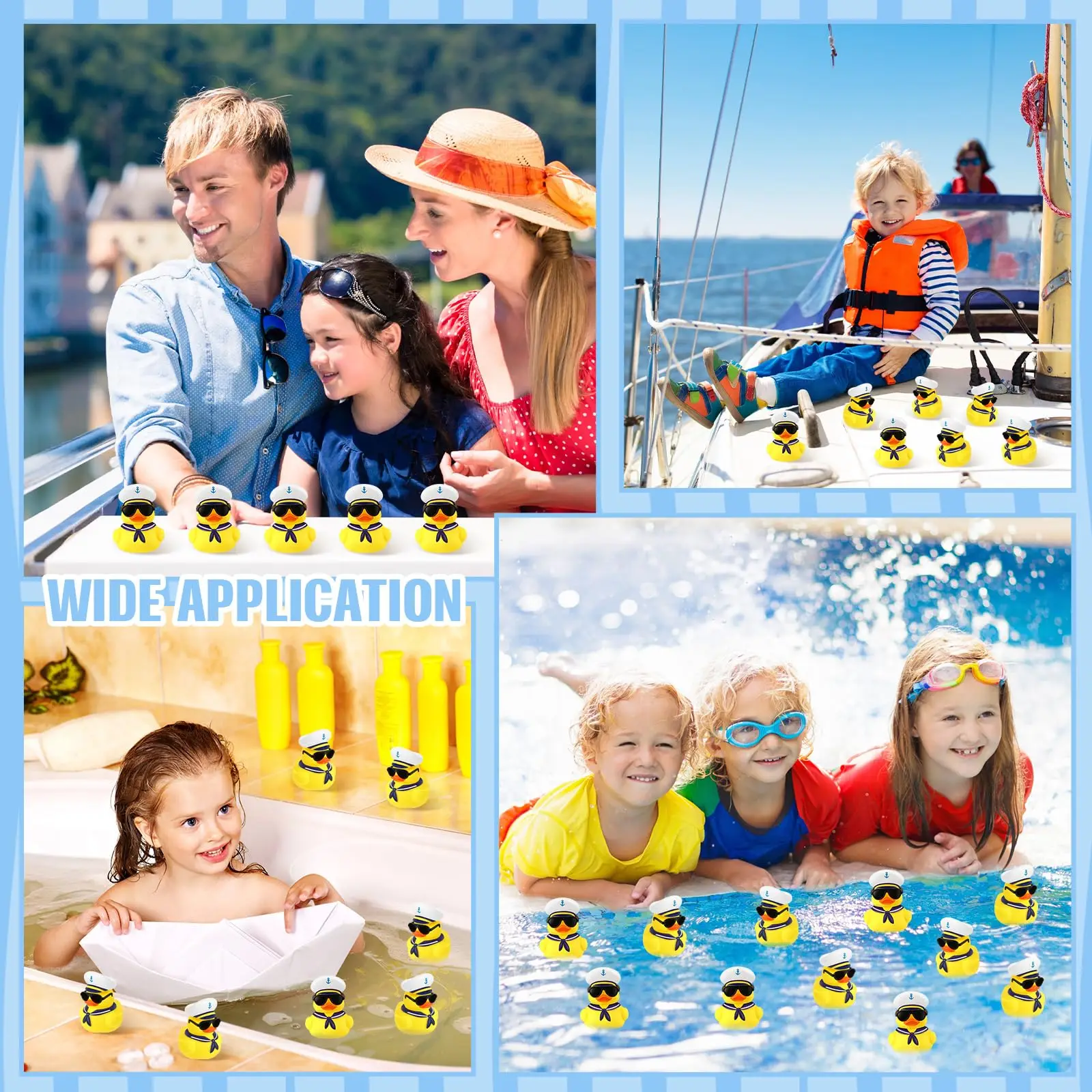 100Pcs Cruise Duck Bulk with Sunglasses Sets,Mini Sailing Rubber Ducks Summer Cruise Ship Toy Squeaky Duck Bath Part