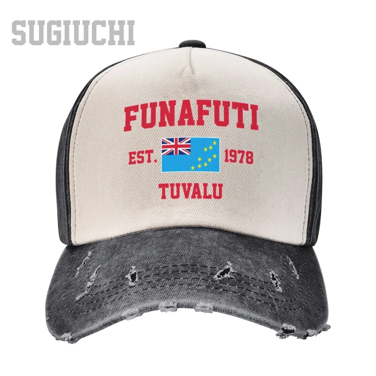 Unisex Baseball Cap Tuvalu EST.1978 Funafuti Capital Men Women Vintage Hats Washed Cotton Trucker Gift