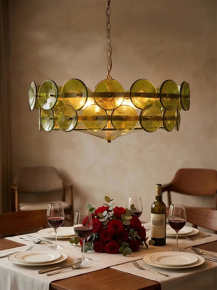 Luxury French Designer Glass Pendant Lights for Living Room, Dining Room, Bedroom, Retro Nordic Guest Bedroom Chandelier