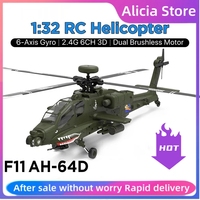 MN YXZNRC F11 AH-64D Apache RC Helicopter with 6-Axis Gyro 2.4G 6CH Brushless Motor 1:32 Scale Flybarless 3D RC Helicopter Model