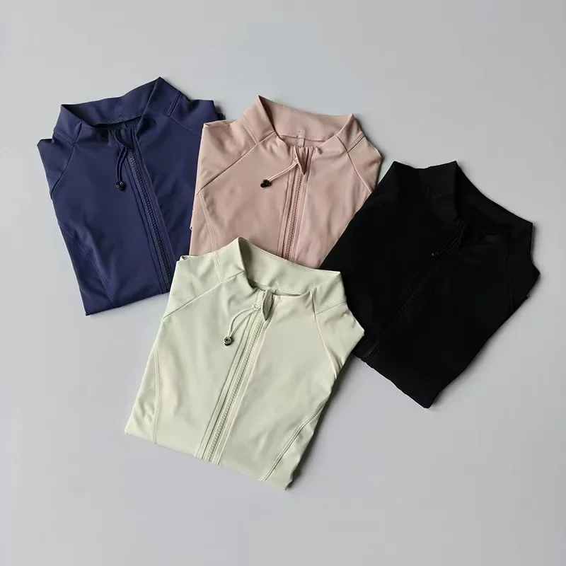 

New Stand-up Collar Zipper Yoga Clothing Sports Jacket Cycling Running Slim Pilates Slimming Quick-drying Fitness Clothing Women