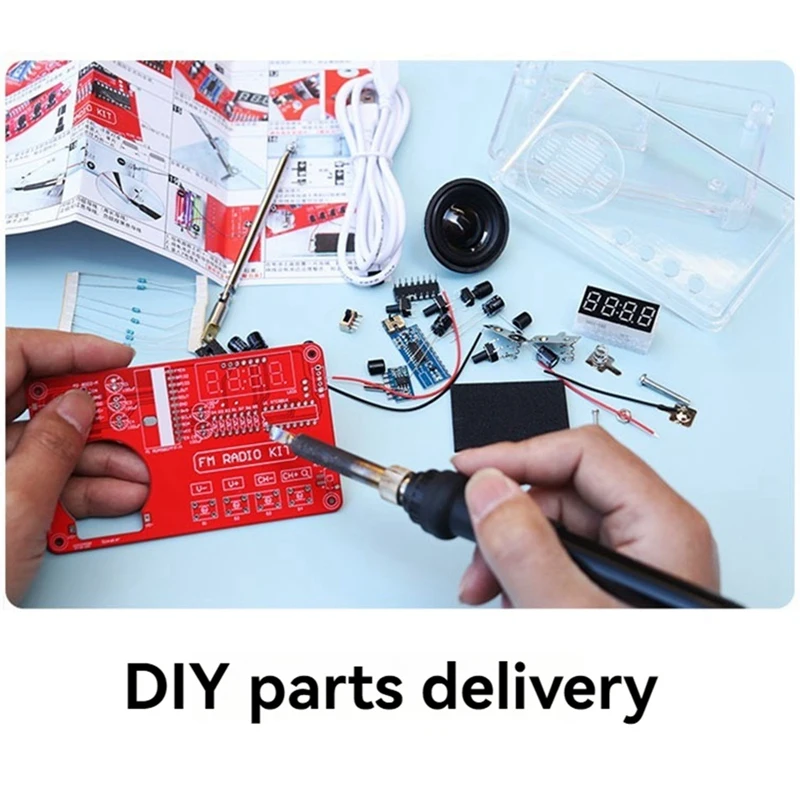 Kit di produzione fai-da-te per radio FM Kit di pratica di saldatura per assemblaggio elettronico Ricevitore 50-108 Mhz