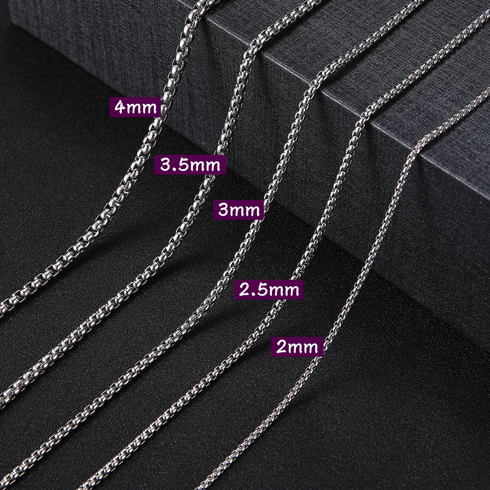 My Shape Basic Cuban Chain Necklaces for Men Women Punk Figaro Box Curb Chain Chokers Lobster Clasp Fashion Male Jewelry Collar