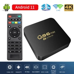 Q96 Max TV 박스, 안드로이드 11 Amlogic S905, 4G 쿼드 코어, 64 비트, 4K 3D UHD 스마트 TV 미디어 플레이어, H. 265 iptv