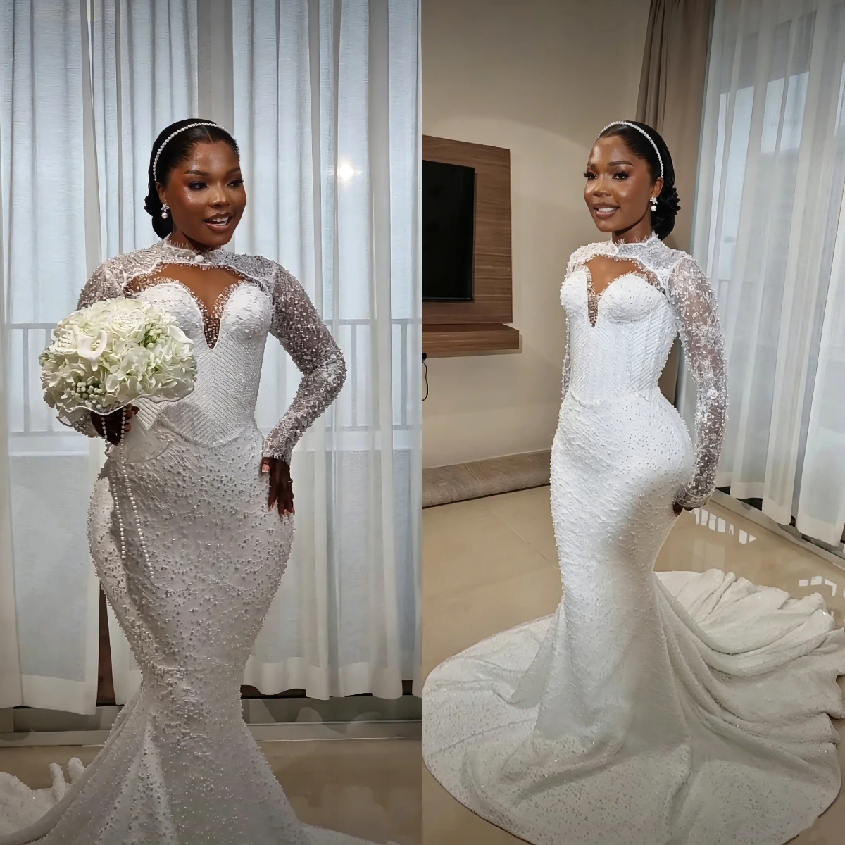 

Strapless Sweetheart Lace Wedding Dress Corset Back Ball Gown Cathedral Train Luxury Bridal Gown Vestido De Novia Customized