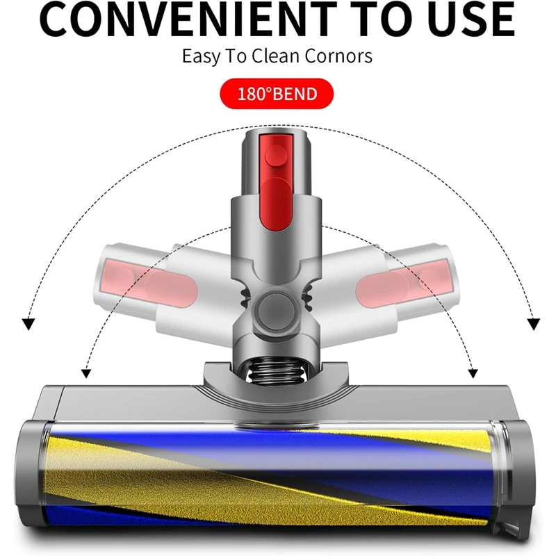 For Dyson V7 V8 V10 V11 V15 Vacuum Head Cleaners With Dust Detector Light, Soft Roller Cleaner Head Accessories