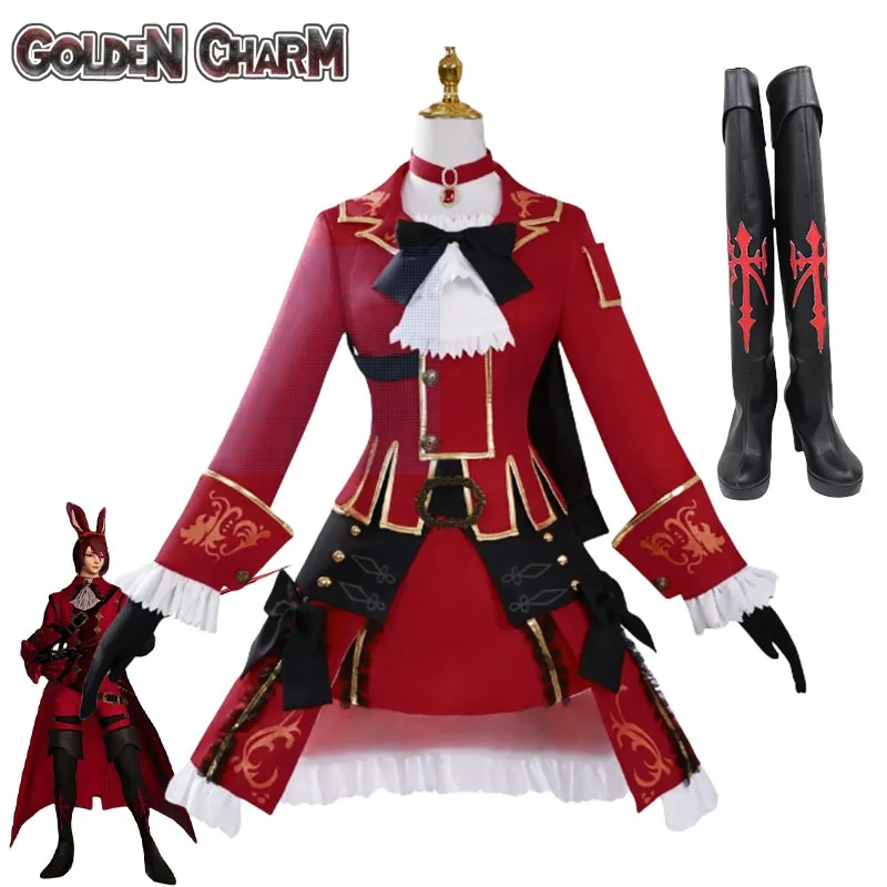 

FFXIV Red Mage Cosplay Costume Custom Tailored Detailed Embroidery Halloween Carnival Roleplay Adjustable Outfit Heat Resistant