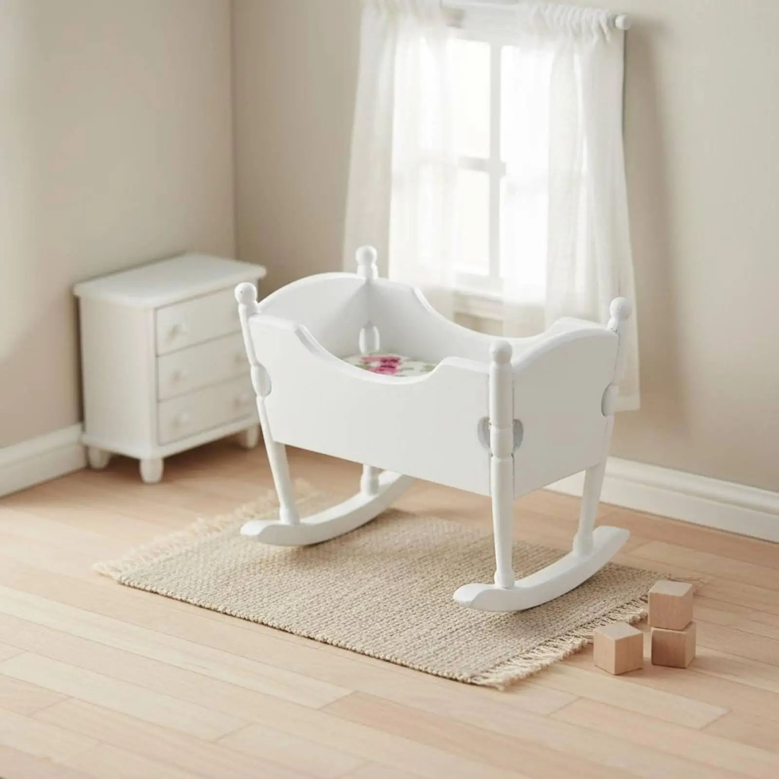1:12 Scale Cradle DIY Craft Undertaking Miniature Rocking Cradle 1:12 Scale