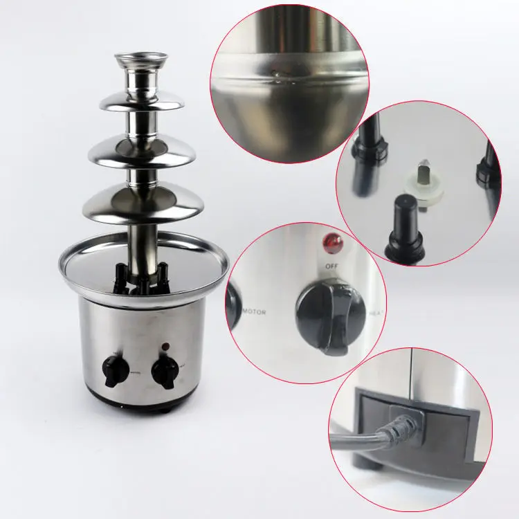 

Small Commercial Desktop 4-layer Manual Chocolate Fountain Machine, Restaurant Cafeteria, Factory Price