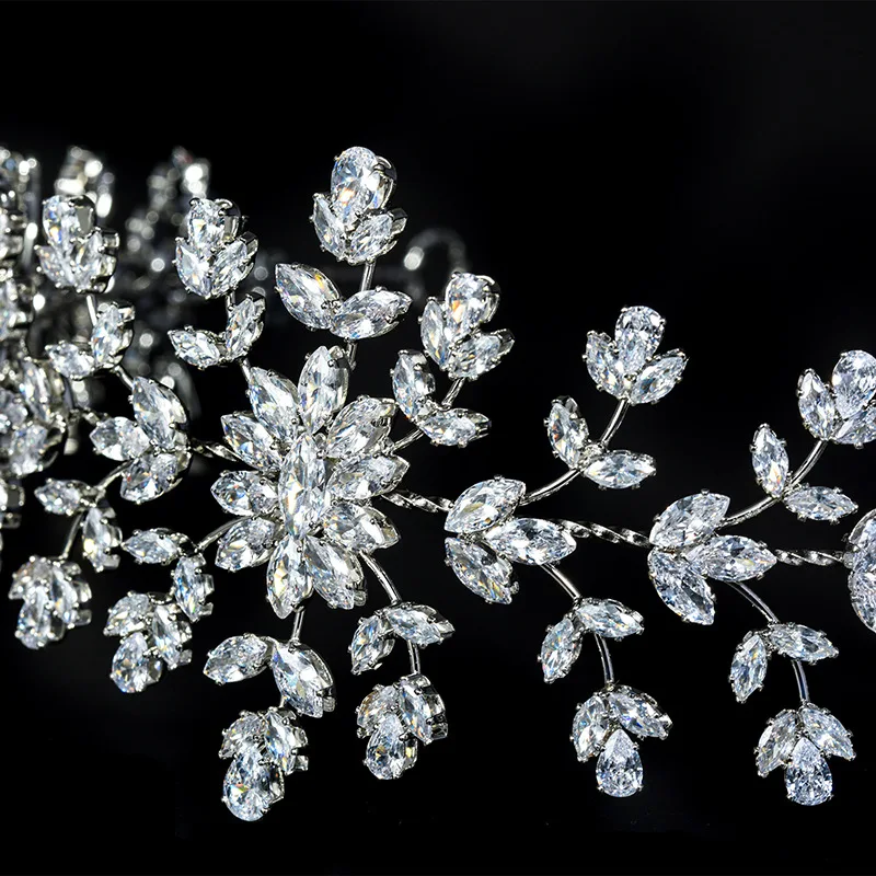 Luxury Zirconia Bridal Headbands For Wedding Hair Accessories Bride Tiara For Women Hairband Diadem Prom Hair Jewelry Headpieces