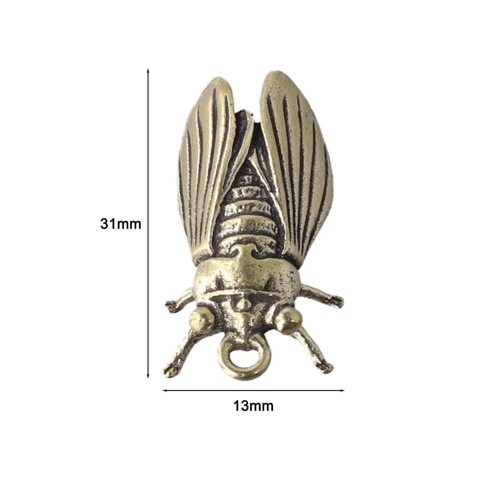 Exquisite Handcrafted Brass Cicada Ornament for Living Room Bedroom Office Decor with Detailed Hand Painted Lines