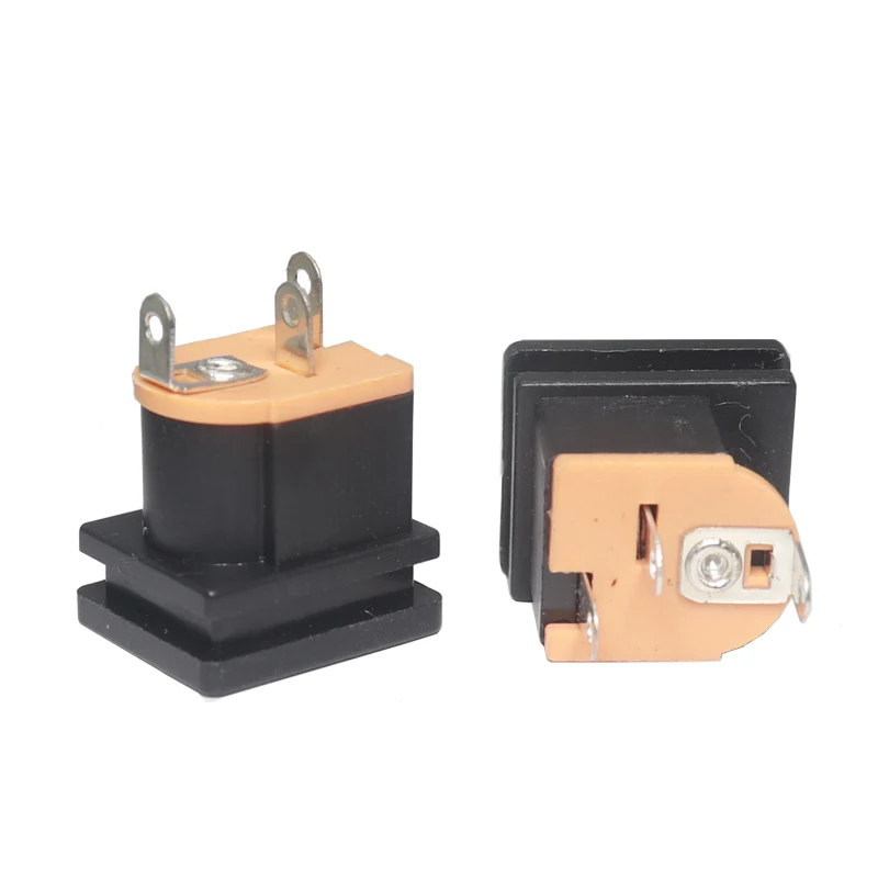 【20PCS-10PCS】DC Power Socket DC-015 DC015 Jack 5.5X2.5MM Square Panel Mounting 5.5X2.1mm