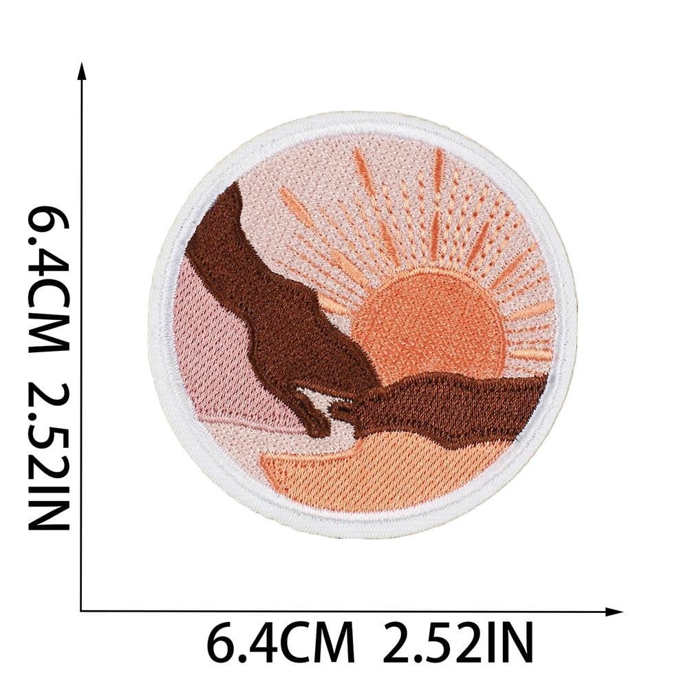 1pcs Patch Sunshine Stickers Iron On Patches for Clothing Sewing Embroidery Fusible Applique Badge Decoration Stripes