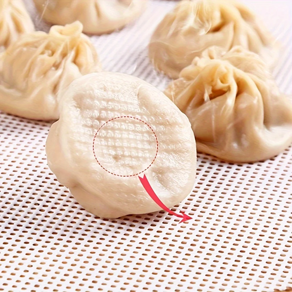 5Pcs Silikon Dampfer Pad Hohe Temperatur Widerstand Dampfer Tuch Wiederverwendbare Nicht-Stick Dampfer Liner Dim Sum Kochen Dampf matte – Detail 8