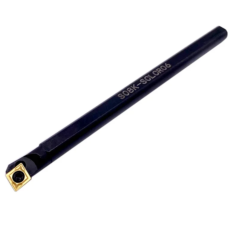 Drehmaschinen-Bohrstangenhalter 8mm S08K-SCLCR06 mit 10 Stück CCMT060204-HM Einsätzen und T8-Schlüssel Drehwerkzeuge für Halbfertigbearbeitung – Detail 5