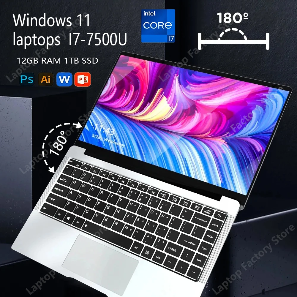 laptopy 2025 Windows 11 Intel CORE i7-7500U laptop 12 GB RAM 1 TB/2 TB SSD komputer rozdzielczość 1920*1080 komputer biurowy do nauki