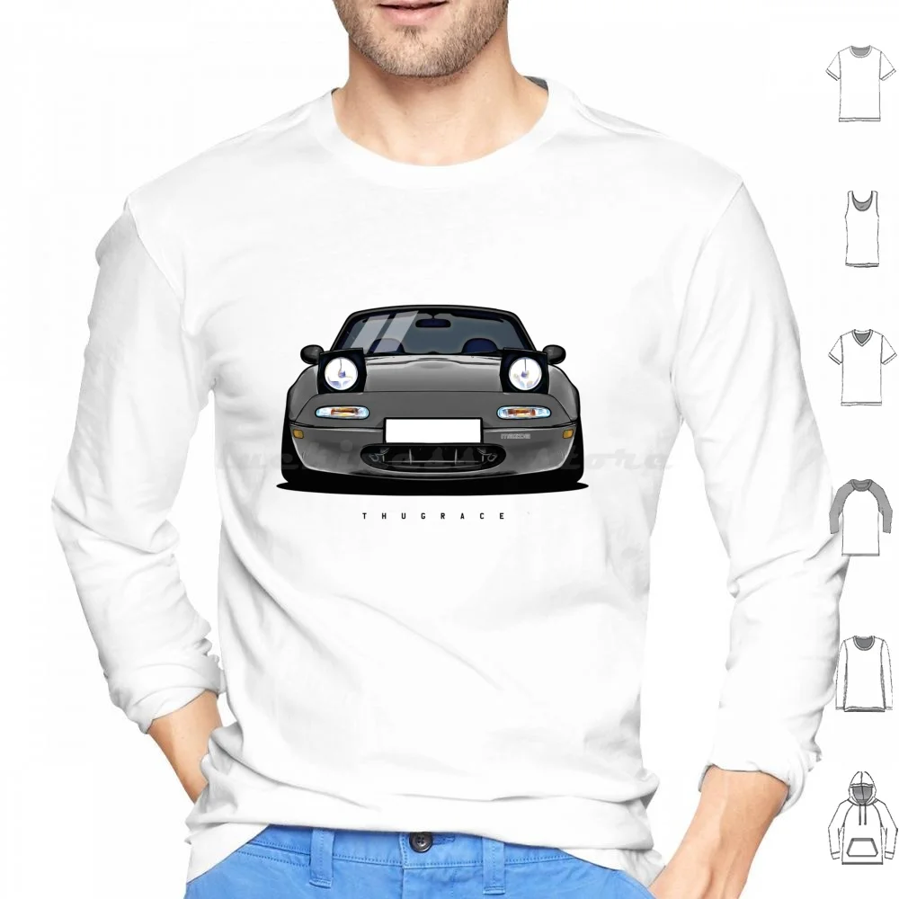 Mazda Mx-5 ( Na ) Hoodies Long Sleeve Mazda Mx 5 Mx5 Na Initial D Miata Wink Roadster Car Sportscar Jdm Japanese Eunos