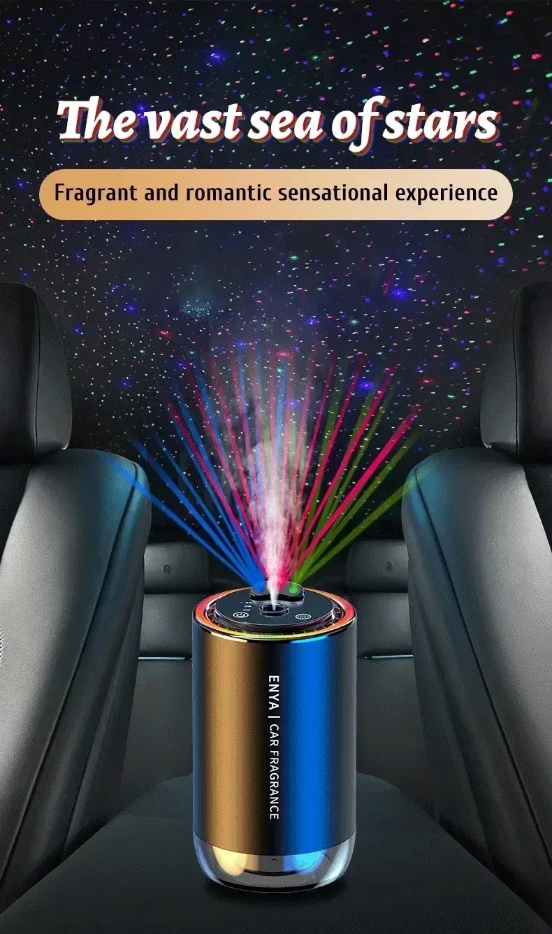 

3-Color Starry Sky Car Aromatherapy – Intelligent Spray Automatic Air Freshener, Multifunctional Car Interiors Perfume Diffuser