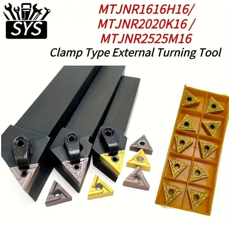 SYS MTJNR1616H16 MTJNR2020K16 MTJNR2525M16 External Turning Tool Holder Be Used for Carbide Inserts TNMG160404 Turning