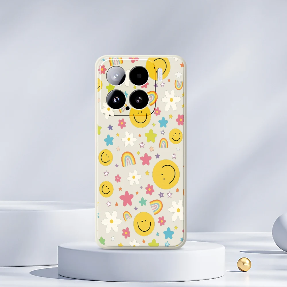 Etui na telefon z motywem kwiatów i uśmiechniętej buźki dla Xiaomi Mi 15 Ultra Mi 14T 13T 12T 11T Pro, silikonowe etui dla Xiaomi Mi 13T Pro Mi 11T Pro