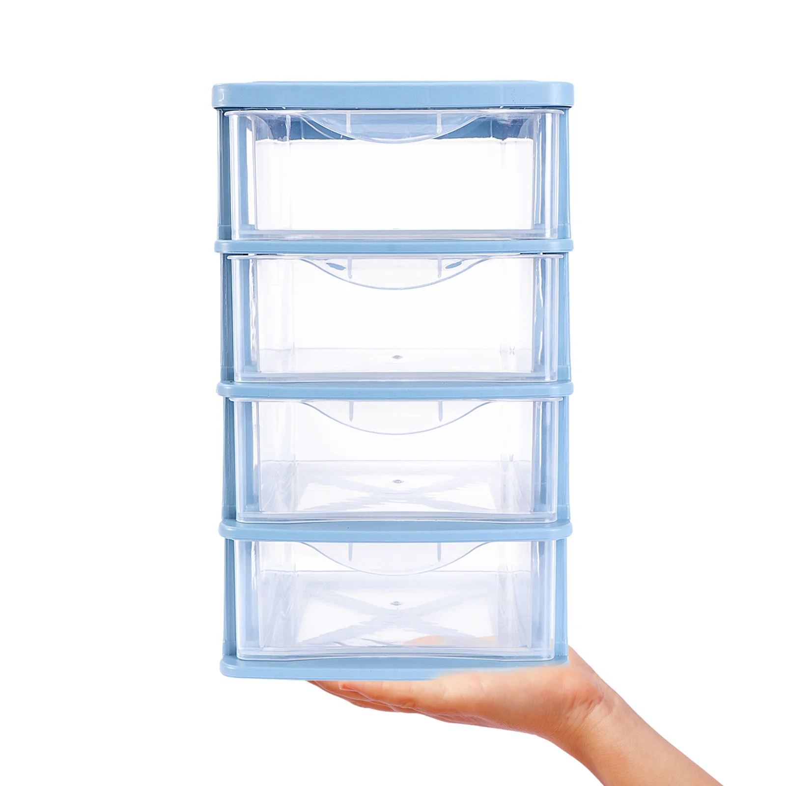 

1pc Drawer Type Storage Box Transparent Multilayer Desktop Makeup Organizer Case Sorting Holder Sundries Bin Clear