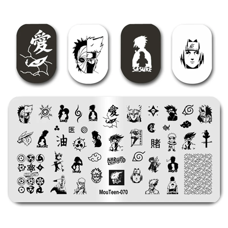 Image of Wiederverwendbare Hokage Ninja Nagelstempelplatte für Nageldekoration MouTeen-070