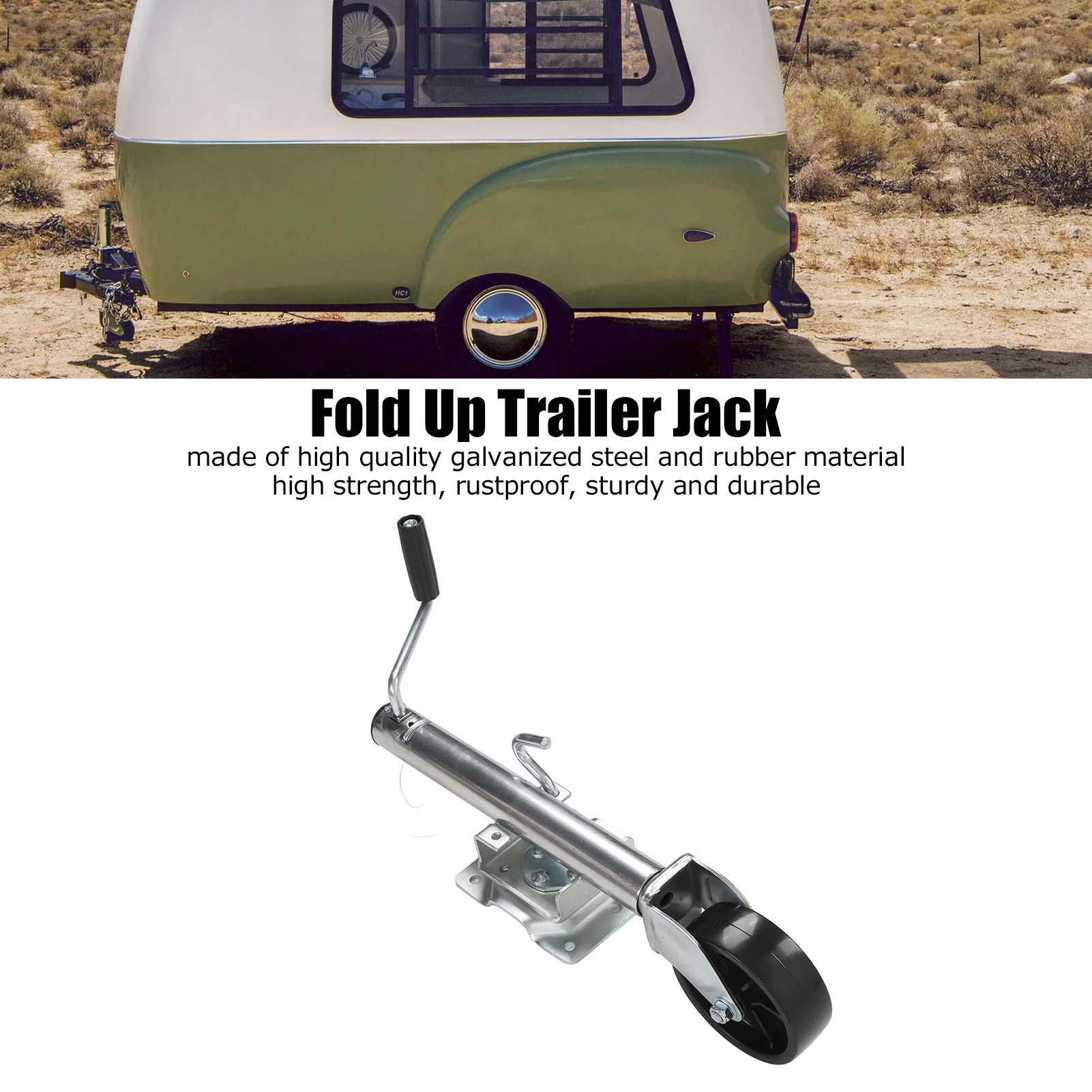 

Swivel Trailer Tongue Jack Heavy Duty Fold Up Trailer Jack 1200lbs Adjustable Swivel Trailer Tongue Jack with 6in Wheel for RV